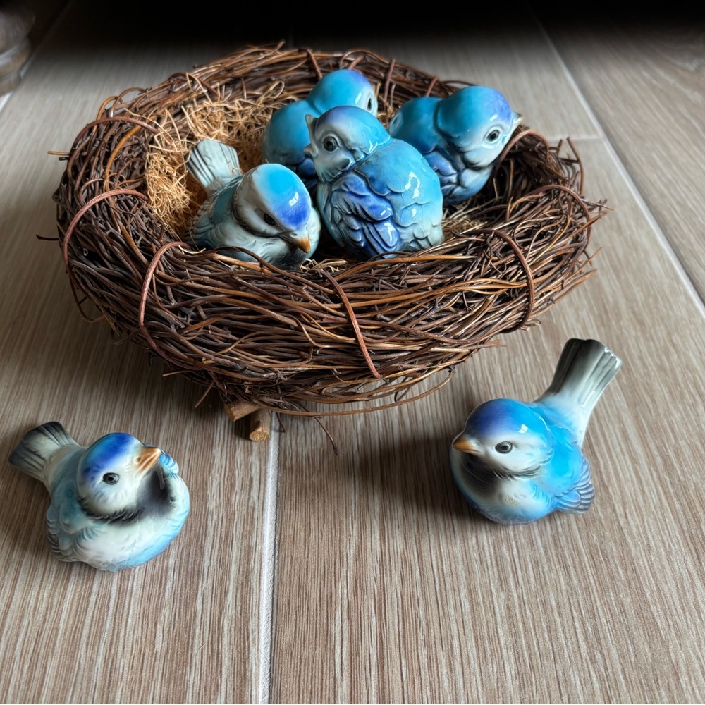 GOEBEL - Vintage Blue and Brown Bird Set